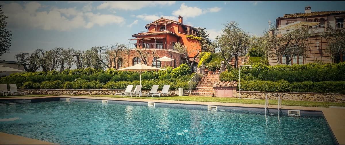 Villa terrace and pool